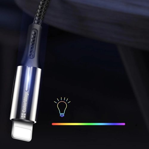 Кабель ColorWay USB to Lightning 2.4A 1m (CW-CBUL035-BK) Black купити в Україні | Telemart фото