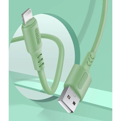 Кабель ColorWay USB to Lightning 2.4A 1m (CW-CBUL042-GR) Green купити в Україні | Telemart фото