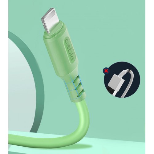 Кабель ColorWay USB to Lightning 2.4A 1m (CW-CBUL042-GR) Green купити в Україні | Telemart фото