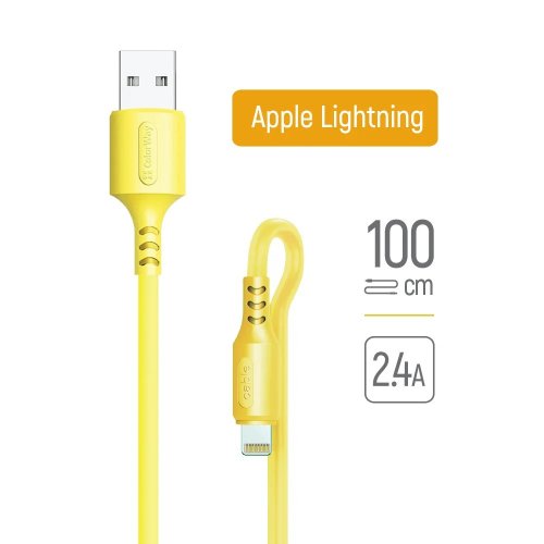 Кабель ColorWay USB to Lightning 2.4A 1m (CW-CBUL043-Y) Yellow купить в Украине | Telemart фото