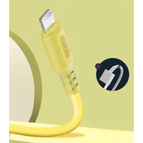 Кабель ColorWay USB to Lightning 2.4A 1m (CW-CBUL043-Y) Yellow купить в Украине | Telemart фото