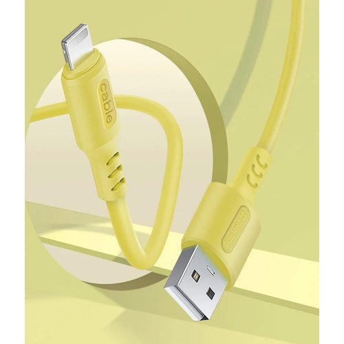 Кабель ColorWay USB to Lightning 2.4A 1m (CW-CBUL043-Y) Yellow купить в Украине | Telemart фото