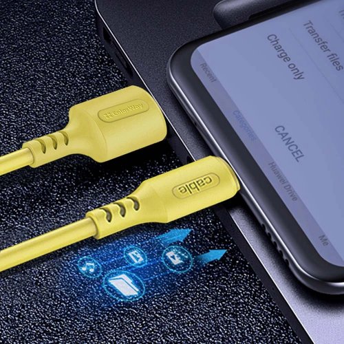 Кабель ColorWay USB to Lightning 2.4A 1m (CW-CBUL043-Y) Yellow купить в Украине | Telemart фото