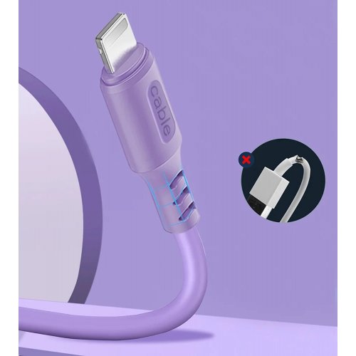 Кабель ColorWay USB to Lightning 2.4A 1m (CW-CBUL044-PU) Purple купити в Україні | Telemart фото
