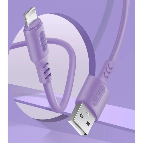 Кабель ColorWay USB to Lightning 2.4A 1m (CW-CBUL044-PU) Purple купити в Україні | Telemart фото