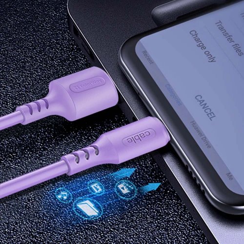 Кабель ColorWay USB to Lightning 2.4A 1m (CW-CBUL044-PU) Purple купити в Україні | Telemart фото