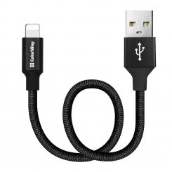 Кабель ColorWay USB to Lightning 2.4A 0.25m (CW-CBUL048-BK) Black