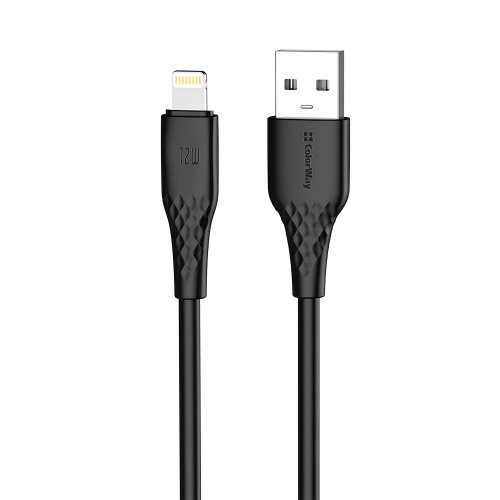 Кабель ColorWay USB to Lightning 3A 1m (CW-CBUL094-BK) Black купити в Україні | Telemart фото