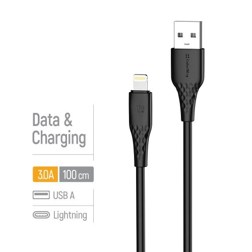 Кабель ColorWay USB to Lightning 3A 1m (CW-CBUL094-BK) Black купити в Україні | Telemart фото