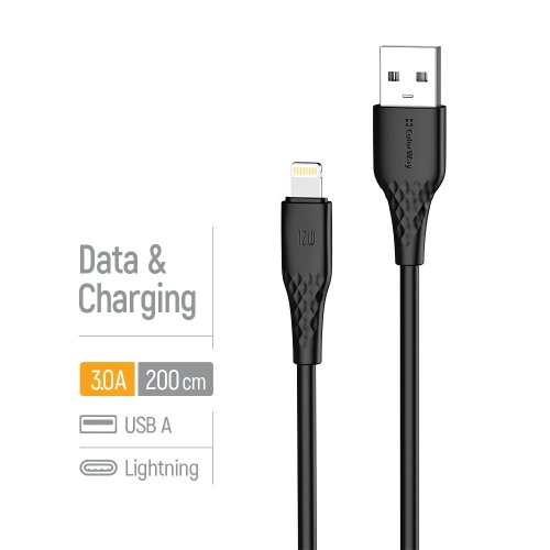 Кабель ColorWay USB to Lightning 3A 2m (CW-CBUL095-BK) Black купить в Украине | Telemart фото