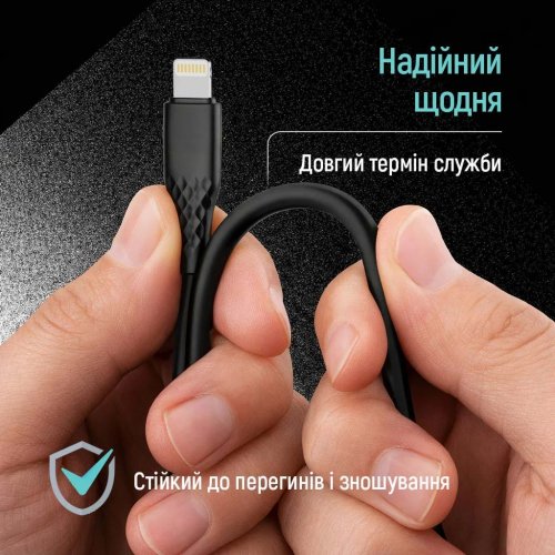 Кабель ColorWay USB to Lightning 3A 2m (CW-CBUL095-BK) Black купить в Украине | Telemart фото