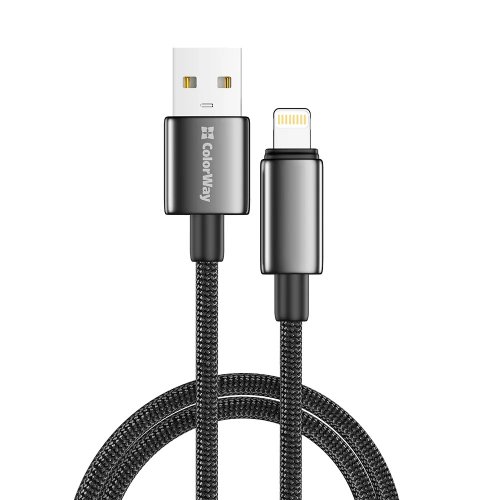 Кабель ColorWay USB to Lightning 3A 1m (CW-CBUL098-BK) Black купити в Україні | Telemart фото