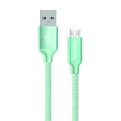 Кабель ColorWay USB to microUSB 2.1A 1m (CW-CBUM002-MT) Mint купить в Украине | Telemart фото