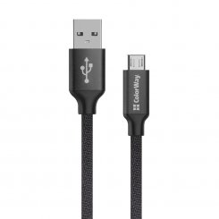 Кабель ColorWay USB to microUSB 2.4A 2m (CW-CBUM009-BK) Black