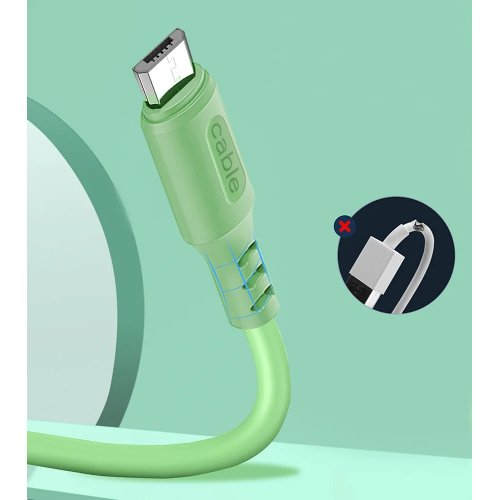 Кабель ColorWay USB to microUSB 2.4A 1m (CW-CBUM042-GR) Green купити в Україні | Telemart фото