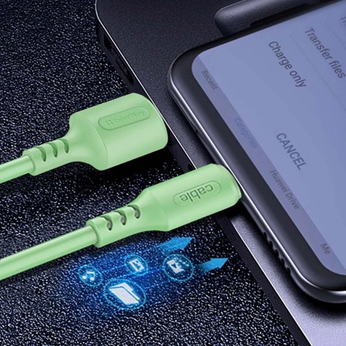 Кабель ColorWay USB to microUSB 2.4A 1m (CW-CBUM042-GR) Green купити в Україні | Telemart фото