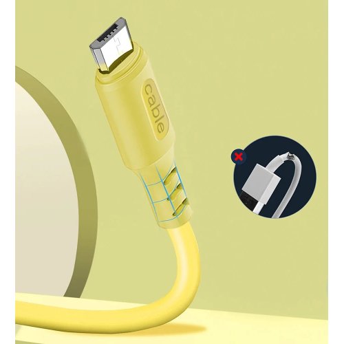 Кабель ColorWay USB to microUSB 2.4A 1m (CW-CBUM043-Y) Yellow купити в Україні | Telemart фото