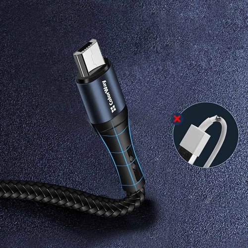 Кабель ColorWay USB to microUSB 2.4A 1m (CW-CBUM045-BK) Black купити в Україні | Telemart фото