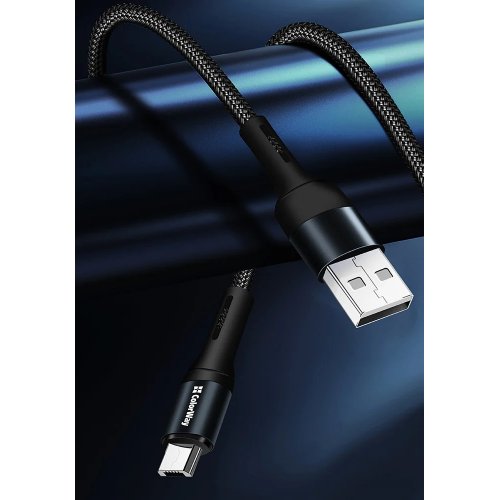 Кабель ColorWay USB to microUSB 2.4A 1m (CW-CBUM045-BK) Black купити в Україні | Telemart фото