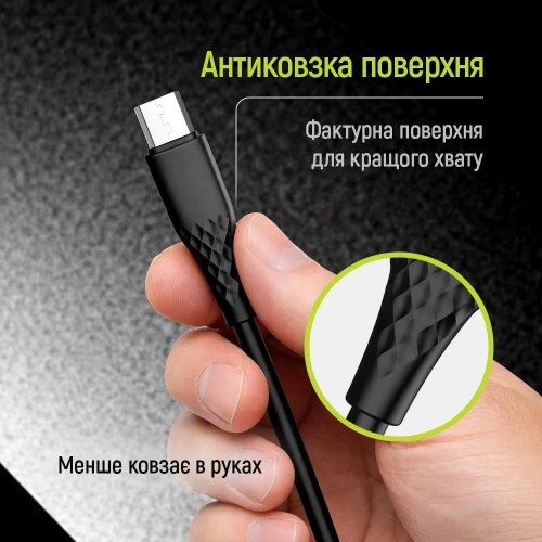 Кабель ColorWay USB to microUSB 3A 1m (CW-CBUM094-BK) Black купити в Україні | Telemart фото