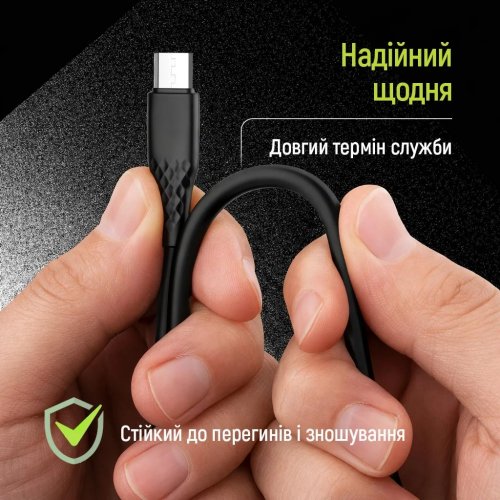 Кабель ColorWay USB to microUSB 3A 1m (CW-CBUM094-BK) Black купити в Україні | Telemart фото