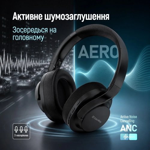 Навушники ColorWay AERO ANC (CW-HBT02BK) Black купити в Україні | Telemart фото