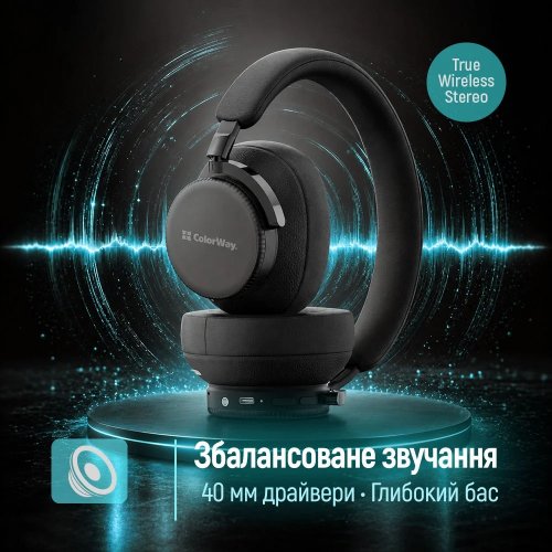 Навушники ColorWay PRIME (CW-HBT01BK) Black купити в Україні | Telemart фото