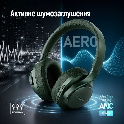 Наушники ColorWay AERO ANC (CW-HBT02G) Green купить в Украине | Telemart фото