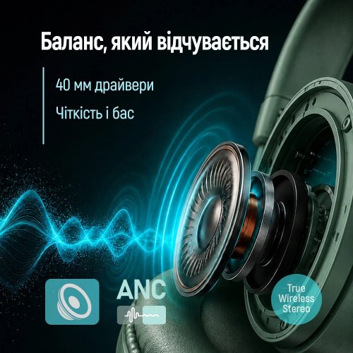 Наушники ColorWay AERO ANC (CW-HBT02G) Green купить в Украине | Telemart фото