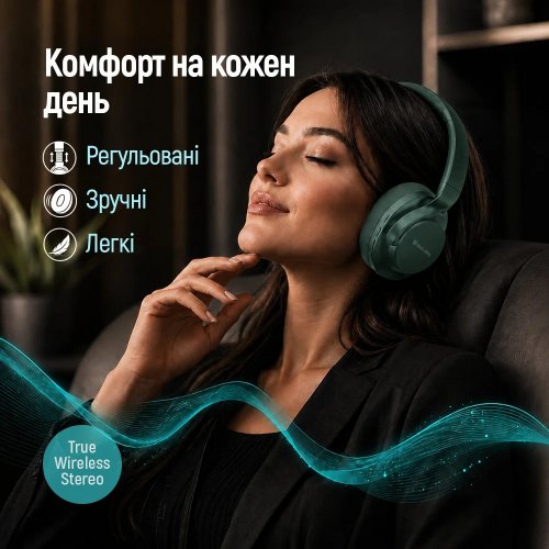 Наушники ColorWay AERO ANC (CW-HBT02G) Green купить в Украине | Telemart фото
