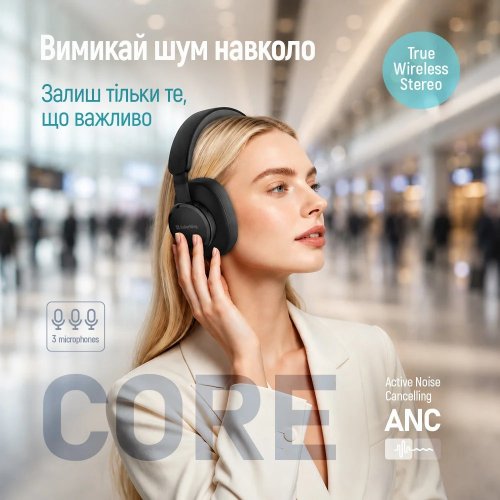 Наушники ColorWay CORE ANC (CW-HBT03BK) Black купить в Украине | Telemart фото