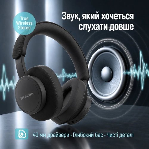 Наушники ColorWay CORE ANC (CW-HBT03BK) Black купить в Украине | Telemart фото