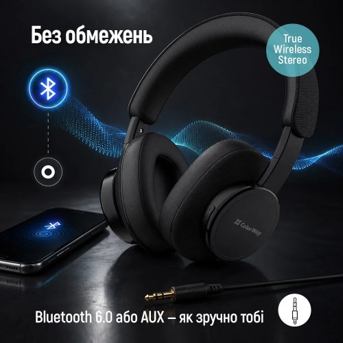 Наушники ColorWay CORE ANC (CW-HBT03BK) Black купить в Украине | Telemart фото