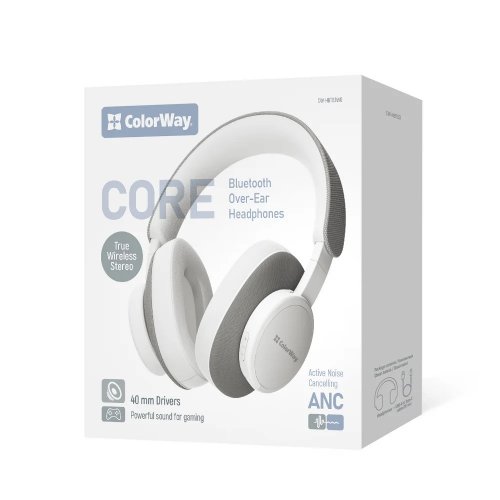 Навушники ColorWay CORE ANC (CW-HBT03WG) White/Grey купити в Україні | Telemart фото