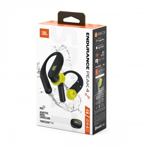 Навушники JBL Endurance Peak 4 (JBLENDUPEAK4BLKL) Black/Lime купити в Україні | Telemart фото