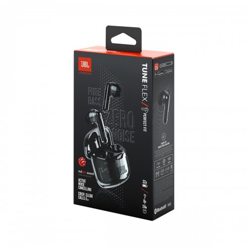 Навушники JBL Tune Flex 2 Ghost Edition (JBLTFLEX2GBLK) Black купити в Україні | Telemart фото
