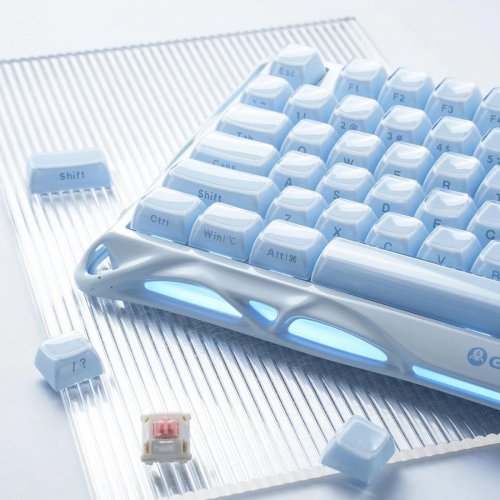 Клавиатура GravaStar Mercury K1 RGB GravaStar x Kailh Cheery Pink (GSK1_BLU) Ice Blue купить в Украине | Telemart фото