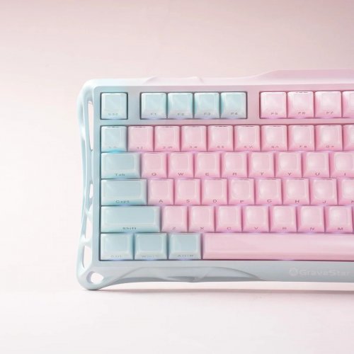 Клавиатура GravaStar Mercury K1 Lite RGB GravaStar x BSUN Grey Wireless (GSK1LITE_PM_PNK) Lumen Rose купить в Украине | Telemart фото