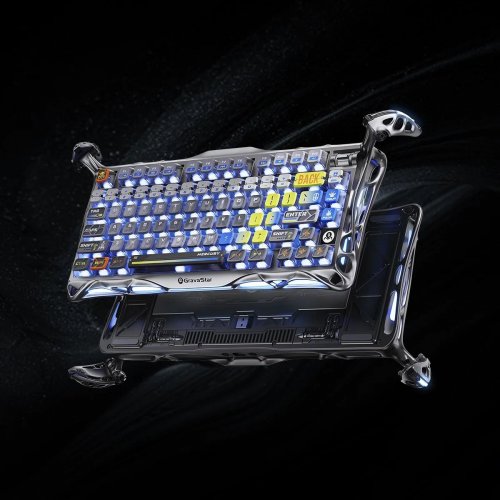 Клавіатура GravaStar Mercury K1 Pro RGB GravaStar x Kailh Speedy Mint Wireless (GSK1PRO_S_CGRY) Interstellar Silver купити в Україні | Telemart фото