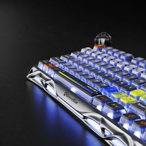 Клавіатура GravaStar Mercury K1 Pro RGB GravaStar x Kailh Speedy Mint Wireless (GSK1PRO_S_CGRY) Interstellar Silver купити в Україні | Telemart фото