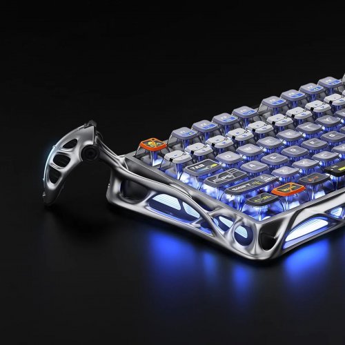 Клавіатура GravaStar Mercury K1 Pro RGB GravaStar x Kailh Speedy Mint Wireless (GSK1PRO_S_CGRY) Interstellar Silver купити в Україні | Telemart фото