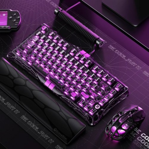 Клавиатура GravaStar Mercury V75 Lite RGB GravaStar Blackcore (GSV75LITE_XTAL_BLK) Transparent Black купить в Украине | Telemart фото