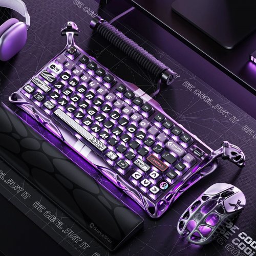 Клавіатура GravaStar Mercury V75 Pro RGB Magnetic Jade Gaming (GSV75PRO_PL) Iron Purple купити в Україні | Telemart фото