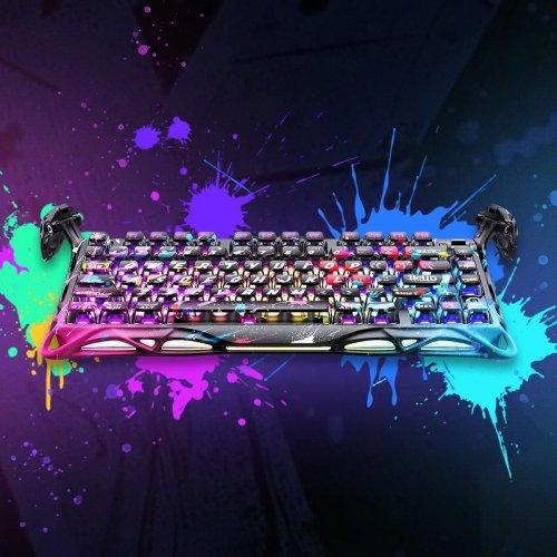 Клавиатура GravaStar Mercury V75 Pro RGB Magnetic Jade Gaming (GSV75PRO_U_CG_BLK) Neon Graffiti купить в Украине | Telemart фото