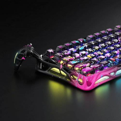 Клавиатура GravaStar Mercury V75 Pro RGB Magnetic Jade Gaming (GSV75PRO_U_CG_BLK) Neon Graffiti купить в Украине | Telemart фото