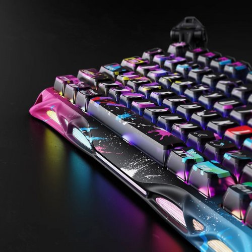 Клавиатура GravaStar Mercury V75 Pro RGB Magnetic Jade Gaming (GSV75PRO_U_CG_BLK) Neon Graffiti купить в Украине | Telemart фото