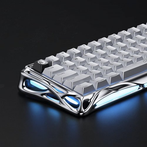 Клавиатура GravaStar Mercury V60 Pro RGB UFO Magnetic Gaming (GSV60PRO_XTAL_SLV) Chrome Silver купить в Украине | Telemart фото