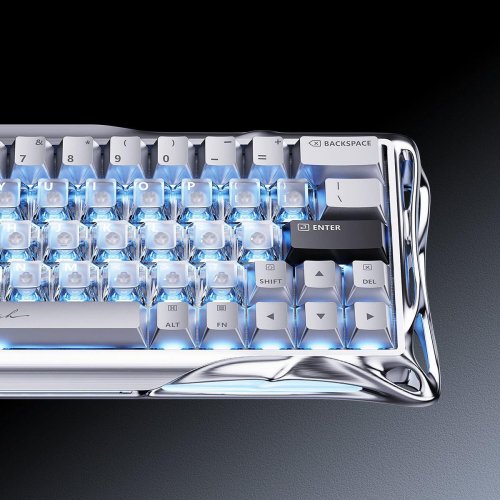Клавиатура GravaStar Mercury V60 Pro RGB UFO Magnetic Gaming (GSV60PRO_XTAL_SLV) Chrome Silver купить в Украине | Telemart фото