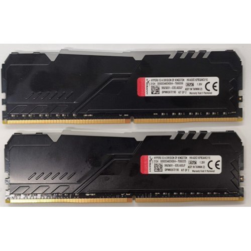 Озу HyperX DDR4 16GB (2x8GB) 3200Mhz Fury RGB (HX432C16FB3AK2/16) (Восстановлено продавцом, 906223) купить в Украине | Telemart фото