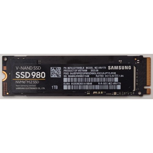 Ssd-диск Samsung 980 V-NAND MLC 1TB M.2 (2280 PCI-E) NVMe 1.4 (MZ-V8V1T0BW) (Відновлено продавцем, 906226) купити в Україні | Telemart фото